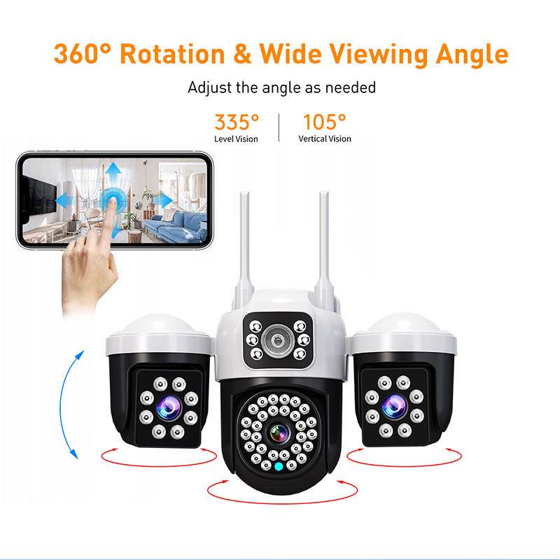 V380 Pro Triple-Eye Wireless Camera: Three-Screen, Three-Lens Intercom Surveillance System