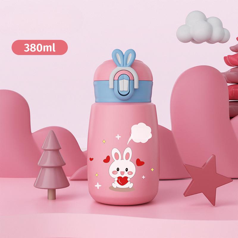 The New Intelligent Temperature-sensitive 316 Stainless Steel Children's Thermos Cup Couples Students High Value Cute Mini Cups.
