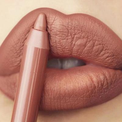 Paleta na rty Nude Brown Tužka na rty 12 barev Make-up Tužka na rty Voděodolná Dlouhotrvající Nepřilnavá k šálku Matná Kosmetika, 10, 1 kus