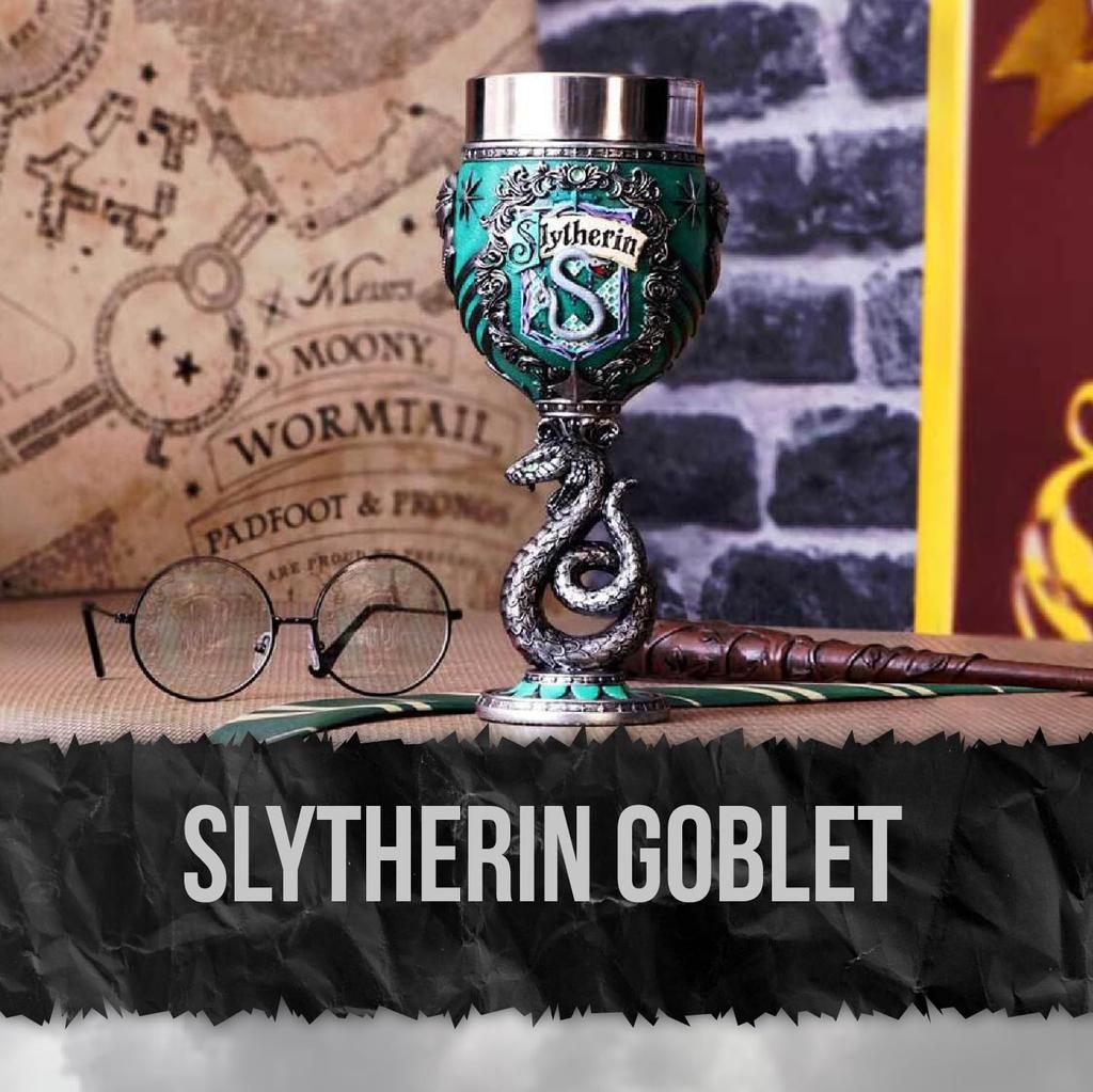 Nemesis Now Harry Potter Collectible Goblet Authorized Distributor Glass Stainless Steel [Slytherin] 19.5cm [Domestic Product]