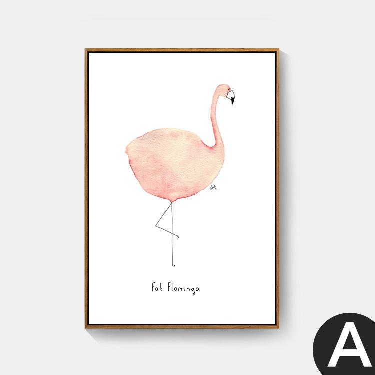 Scandinavian Decorative Living Room Unicorn Weird Lama Fluffy Fox Flamingo Kids Room Fresh Cartoon Art House Poster