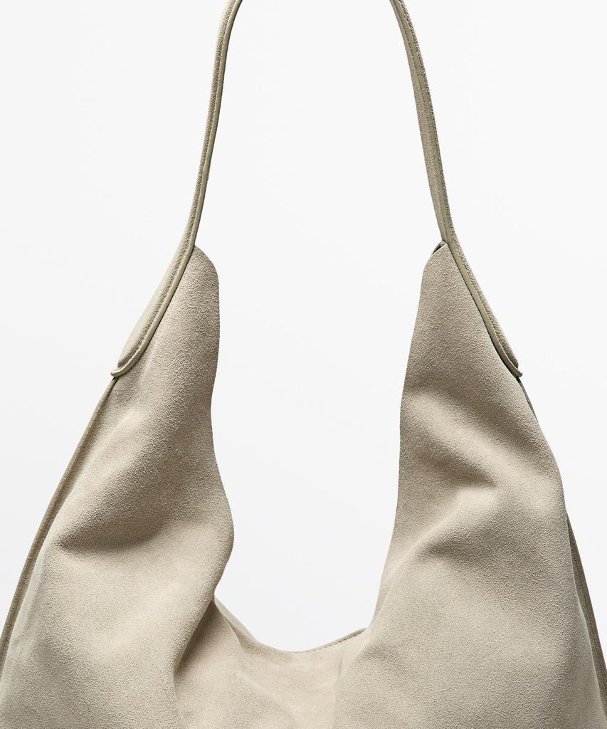 Massimo Dutti Split Suede Maxi Shoulder Bag