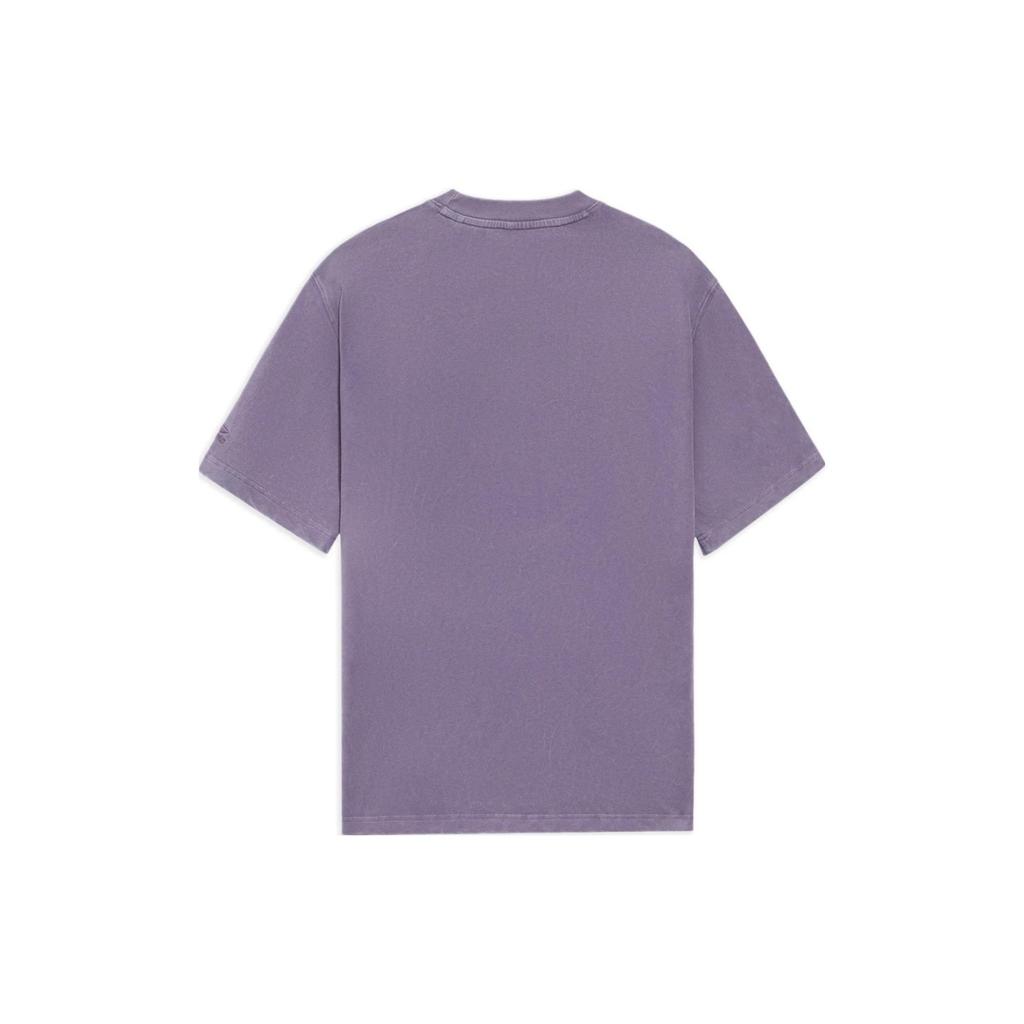 Li-Ning Sports Trend Series Solid Color Round Neck Casual Short Sleeve T-Shirt Men Tops Holy-Purple AHSS361-7