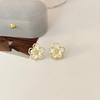 Cute Sweet Double Layer Shell Flower Stud Earrings for Women Exquisite Fashion Korea Earring Piercing Jewelry Friendship Gift