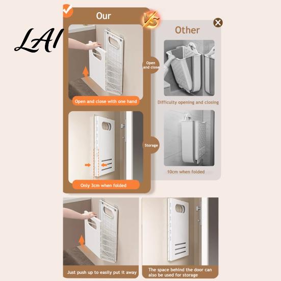 Blanket Holder for Bedroom Wall Mounted Laundry Hamper Breathable Large Capacity Container Foldable Container Space Saving Storage Basket Bathroom
