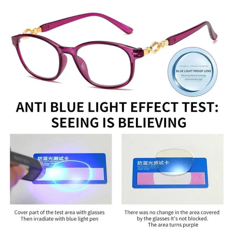 Fg New 3 In 1 Progressive Multifocal Reading Glasses Women Anti-Blue Eyeglasses Easy To Look Far And Near +1.0 To +4.0