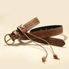 Mori ethnic style beaded fringed belt, retro embossed textured belt, women wear decorative belt