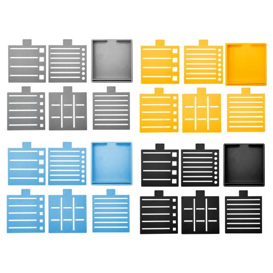 Note Holder for Desk Plastic Note Box with 5 Templates And Clamp Multi-Functional Note Organizer for Office School Home Use