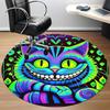 1pc Psychedelic Cat Office Round Area Rug, Indoor Mat Suitable For Office, Under Office Chairs Bedroom Living Room Home Decor, Room Deco