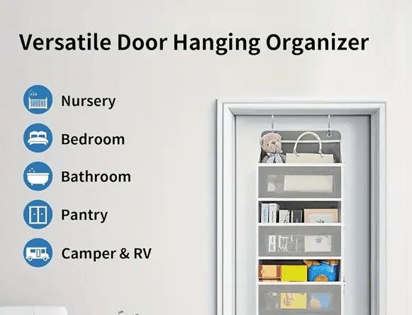 1PC Hanging Storage Bag with Pockets Over The Door Wall Mounted Storage Rack for Household Space Saving Hanging Organizer Home