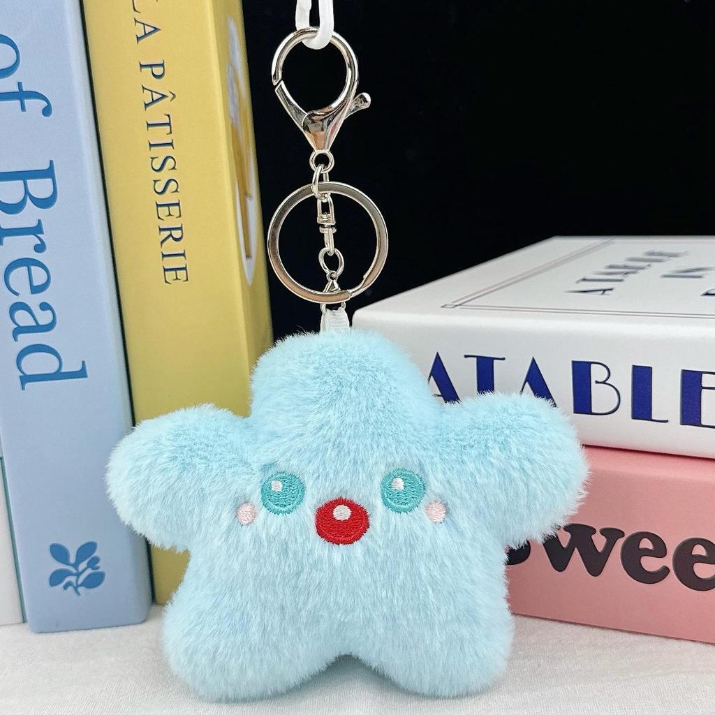 Creative Star Plush Doll Keychain: Girlish Heart Backpack Charm Ornament