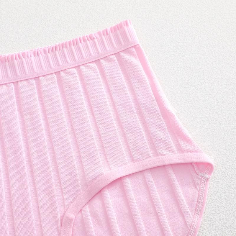 FINETOO 6PCS/SET Women Basic High Waist Striped Panties Cotton Breathable Daily Multi Color Set Butt Lifting Plus Size Comfort Underwear