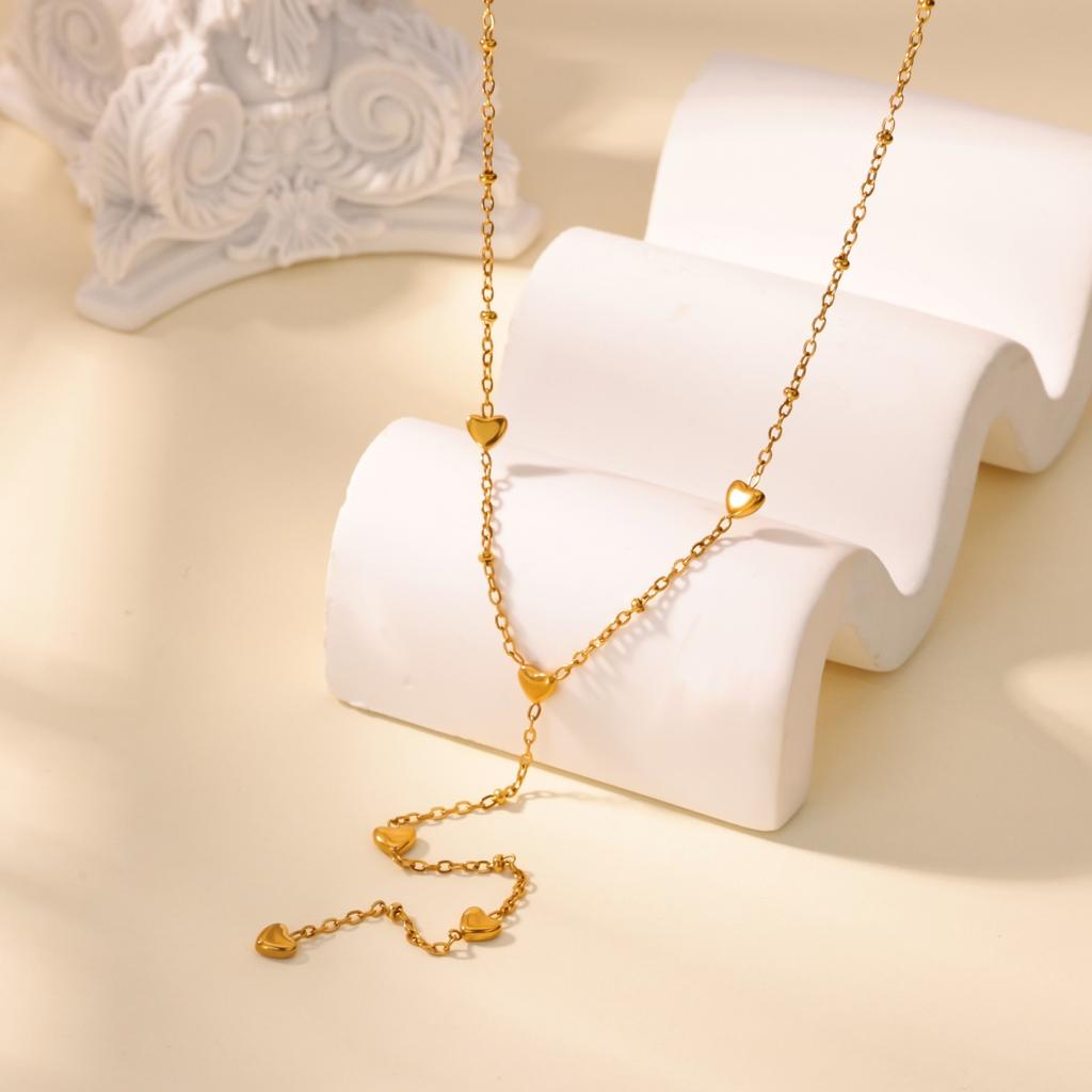 316L Stainless Steel Multilayer Heart Necklace For Women Girls Goth Gold Color Clavicle Chain Charm Choker Jewelry Birthday Gift