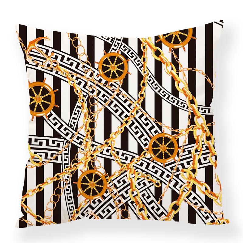 Retro Animal Chain Mixed Elements Digital Printing Pillow Case Car Waist Pillow