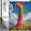 Cartoon Dazzle Tornado Shower Curtain, Bathroom Decorative Shower Curtain, Waterproof Shower Curtain with Hooks