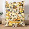 Custom Name excavator Theme Printed Blanket - Perfect for Couch, Bed, Travel & Outdoor Use | Machine Washable, Cozy & Durable.