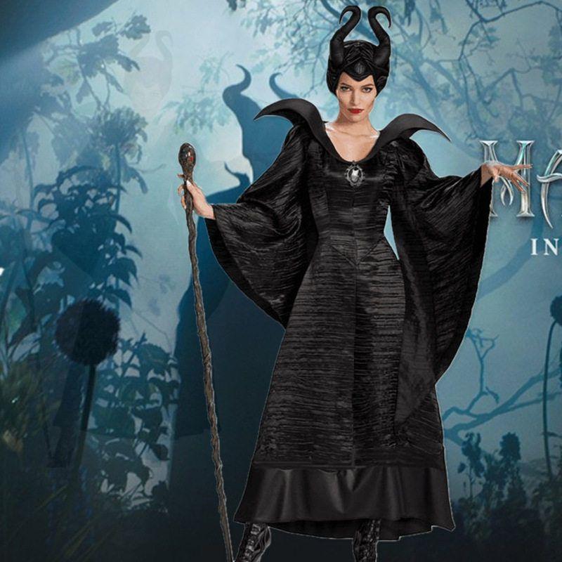 Halloween Costume Maleficent Black Witch Costume Adult Robe Demon Costume Cosplay Costume