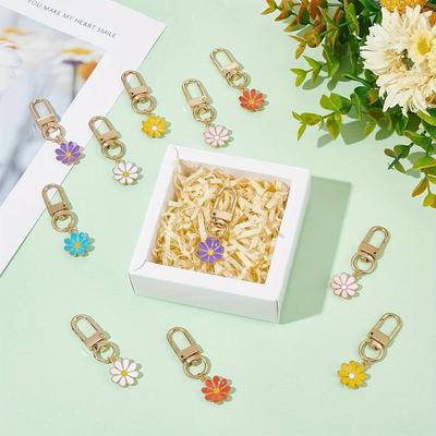 Llaveros de Girasol Colgante de Flor Esmaltada Llaves del Coche Bolso Encanto Floral Accesorios