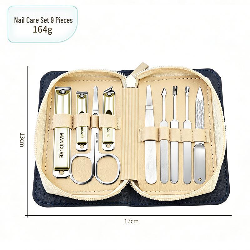 Tagliaunghie e Set Manicure Portatile Premium con Custodia in Pelle