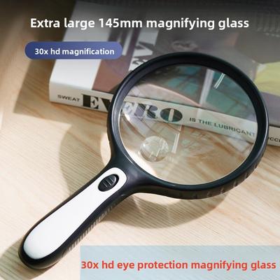 145mm Large Diameter 10x Handheld Magnifying Glass With 4 Led For Elderly Reading Great Gift