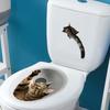 Funny Cat 3D Toilet Lid Stickers Self-Adhesive Toilet Seat Decals Cute WC Sticker