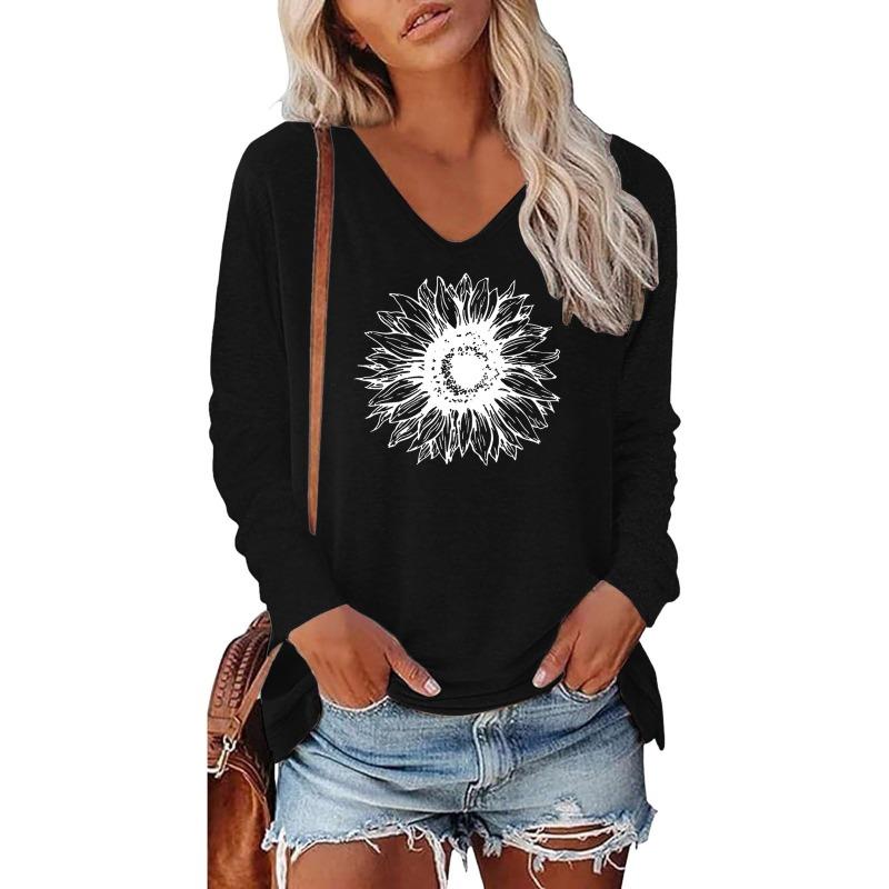 IHUASU Women's Fashion Casual Long Sleeve V-Neck  Blouses & Shirts