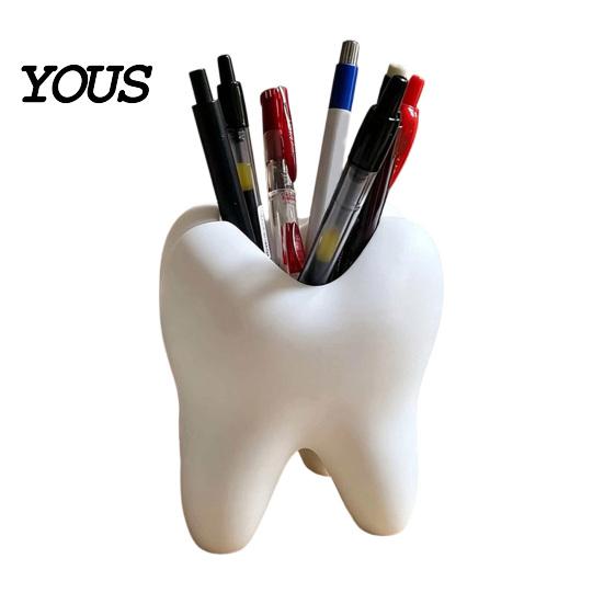 Decorative Storage Box Tooth Shape Toothbrush Holders for Bathrooms, Creative Pen Holder Desktop, Home Decor Small Organizer