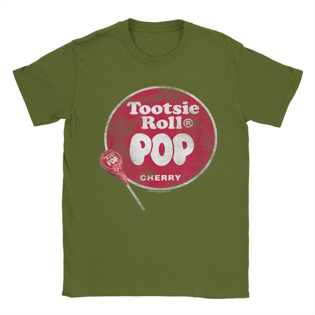 Vintage T Shirt Summer Tootsie Roll Pop Logo Fashion T-Shirts Cotton Tee Shirt for Male Y2K Fun Design Short Sleeve Tops