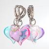 1pcs Sweet Heart Resin Keychain for Women Girl Clear Colorful Love Acrylic Keyring Phone Bag Charms Fashion Accessories Gifts