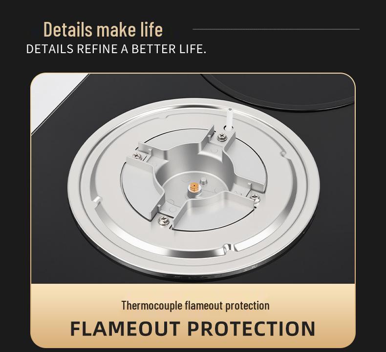 3 Gas + 1 Electric Built-in 4 Burner Cooktop with Tempered Glass Panel