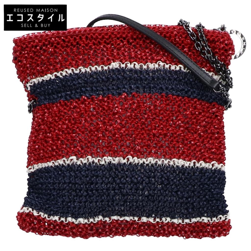 ANTEPRIMA [Beautiful condition] Stripe wire Shoulder bag Navy / RedUsed