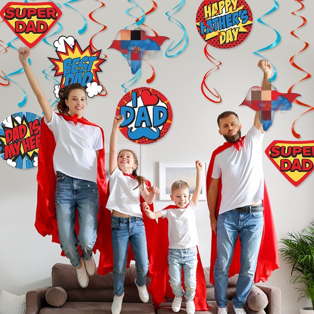 Supper Dad Banner, Happy Father's Day Banner, Happy Dad's Day Decorations, Best Dad Father's Birthday Garlands Decorations for Fathers Day Home Decor