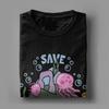 SpongeBobed Save Jellyfish Fields Bikini Bottom T-Shirts for Men Pure Cotton Tee Shirt Short Sleeve T Shirts Summer Clothes