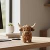 Resin Cattle Sculpture, Cute Scottish Cow Decor, Animal Statue For Home, Desk, Shelf, Nursery, Rustic Decorati