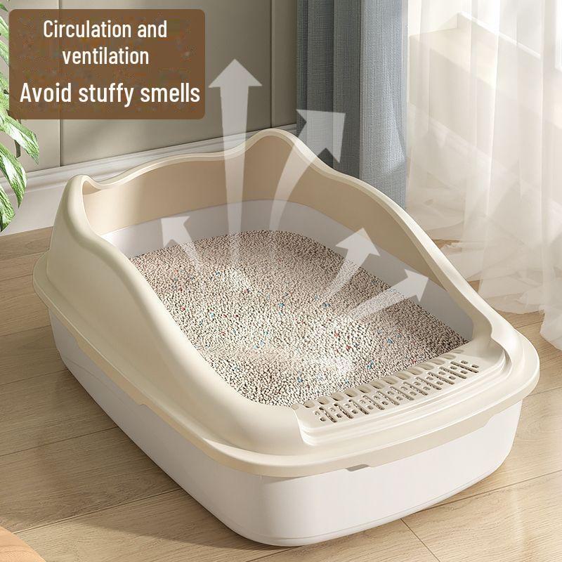 Exclusively Chosen Extra-Large Semi-Enclosed Cat Litter Box with Anti-Splash Feature