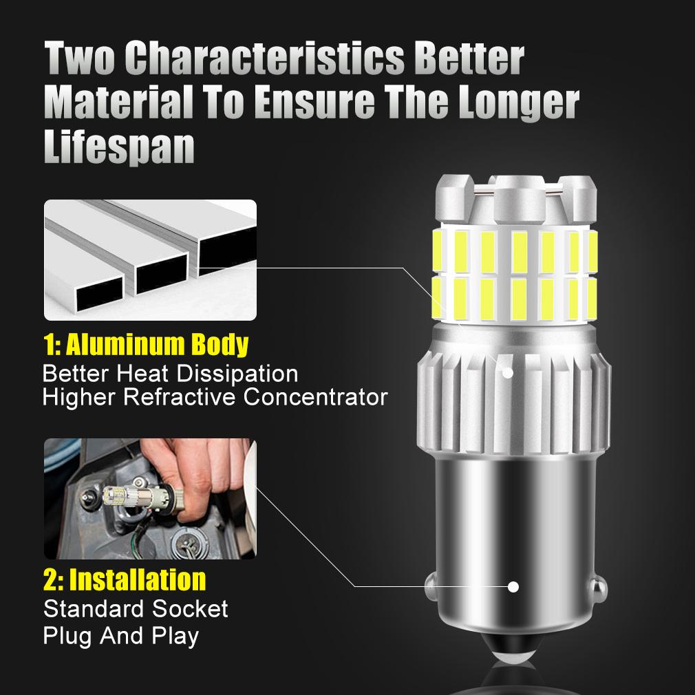 1Pcs P21W LED 1156 BA15S Led Bulb BAU15S PY21W 1157 BAY15D P21/5W Led Light 30SMD 4014 T20 7443 W21/5W T25 3157 P27/7W Car Turn Signal Lamp 1400LM