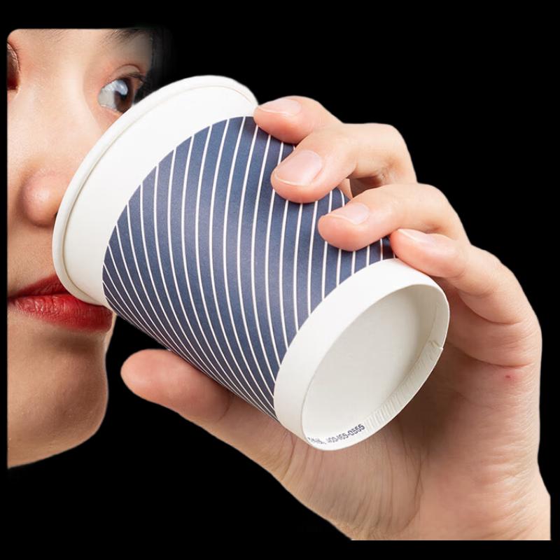 Deli 280ml Disposable Bamboo Pulp Paper Cups with Stirrers