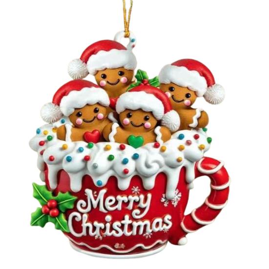 Gingerbread Man Christmas Ornament Resin Hanging Decor for Tree & Home Festive Cookie Figurine for Xmas Decorations