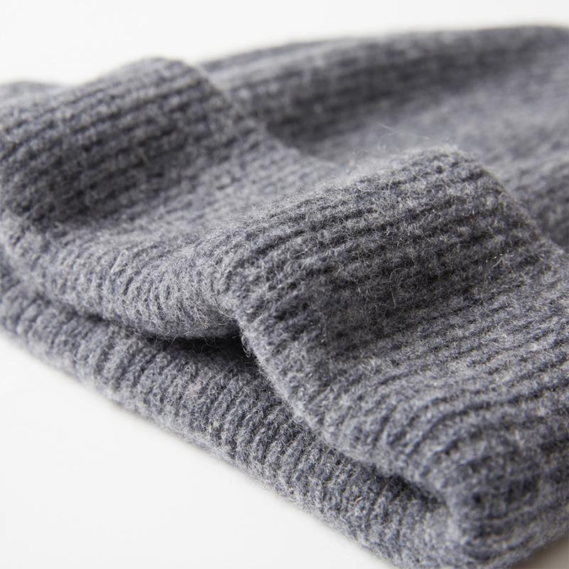 Premium Korean-Style Women's 100% Wool Knit Hat, Thickened for Warmth, Perfect for Autumn and Winter