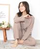 ON NISHIKI Langarm Oberteil und Hose Doppel Lang Lang Loungewear Damen Pyjama, 100% Baumwolle, Offen vorne, Set, Frühling/Herbst, Mull, Hautfreundlich,