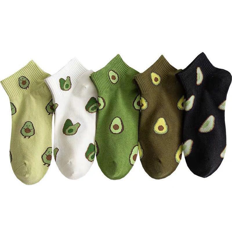 Women's Avocado Spring/Summer Low-Cut Socks - Japanese Fruit-Inspired Design