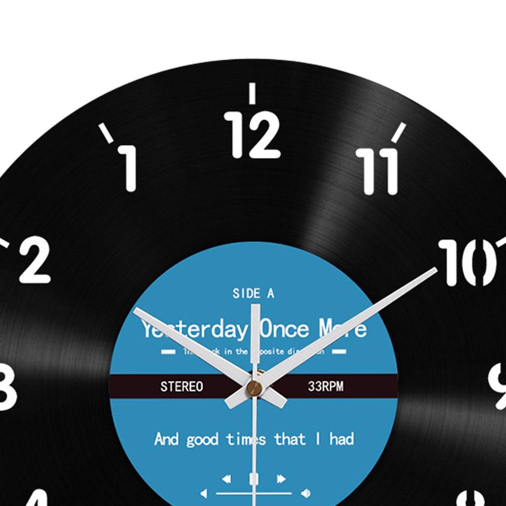 Rückwärtslaufende Uhr, Hängende Wanduhr 12" Rund Schwarz Uhr Dekorativ für Kinderzimmer