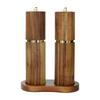 Ruhan Acacia Wood Dual Pepper & Salt Grinder with Wooden Base