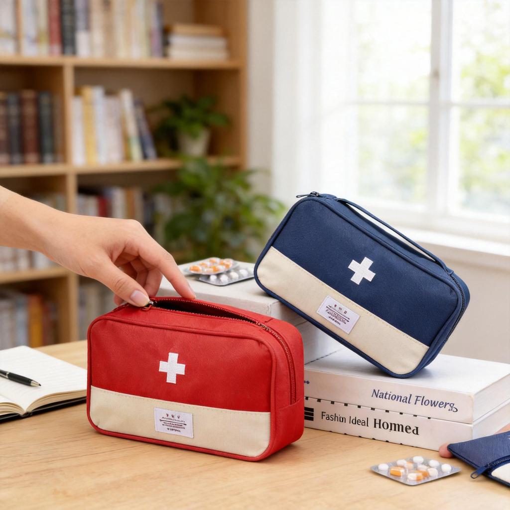 Portable Foldable Travel Medicine Bag - Large Capacity Emergency & Household Storage