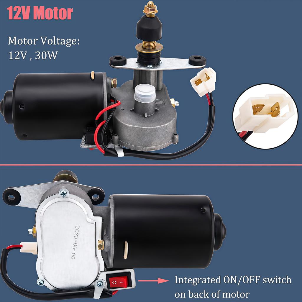Hohe Leistung Wasserdicht Schnelle Reaktion 12V 30W Elektrischer Scheibenwischermotor-Kit 425751 Für Geländeeinsatz