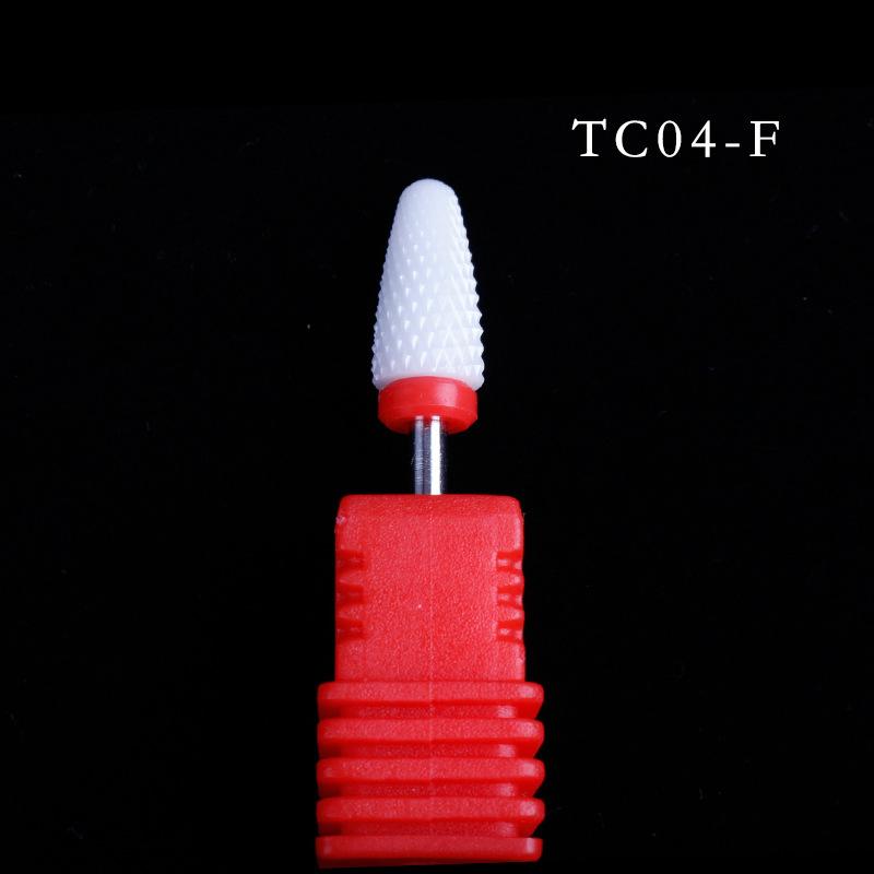 Nail Art Ceramic Grinding Head, Single Corn Bullet Cylindrical Rocket-Shaped Nail Electric Grinding Machine Accessories Grinding Head