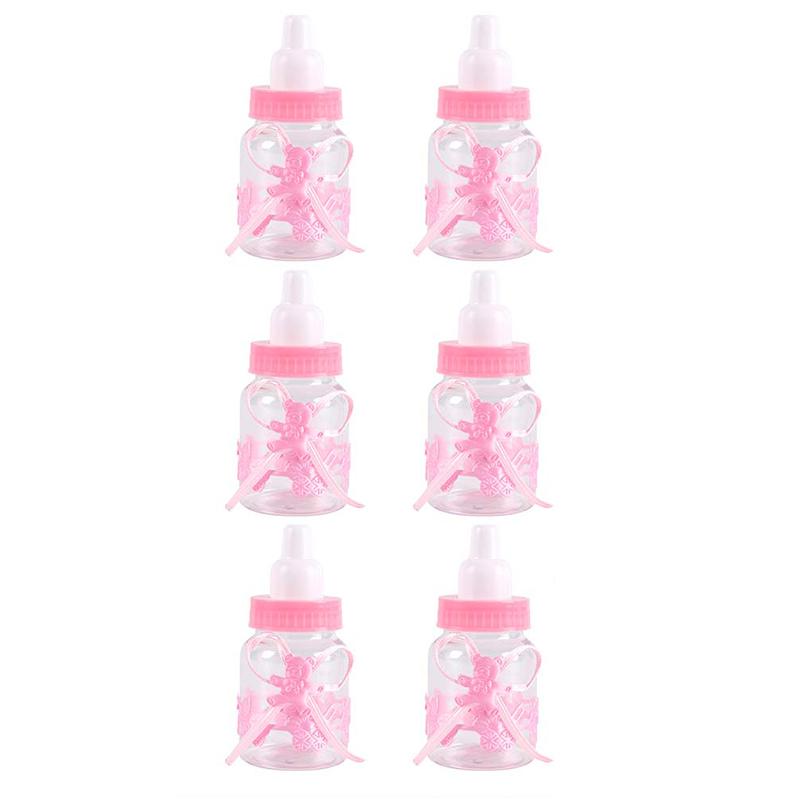 

6/12 шт. Пластиковая бутылочка-кормушка Синяя Розовая Бутылочка для кормления Конфетница Крещение Раскрытие пола Детский душ День рождения Подарки сувениры