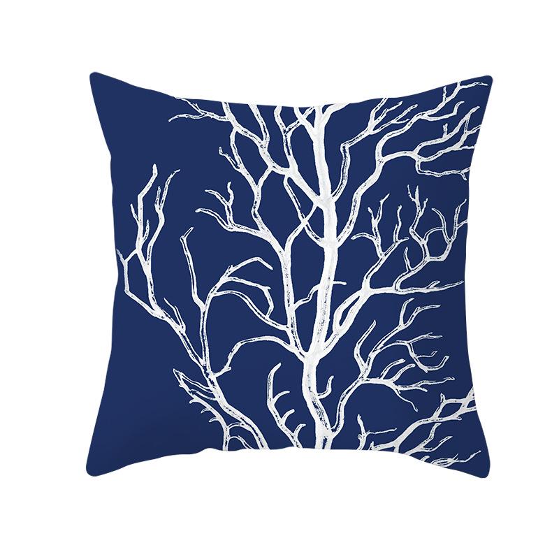 Red, Blue and Black Geometric Cushion Cover, Peach Skin Print Pillow Cover, Square Sofa Cushion, Home Textiles and Household Products