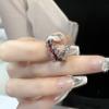 Personalisierter Modischer Unregelmäßiger Offener Flammenring Personalisierter Dunkler Stil Geometrischer Schmuck Zubehör für Damen Großhandel