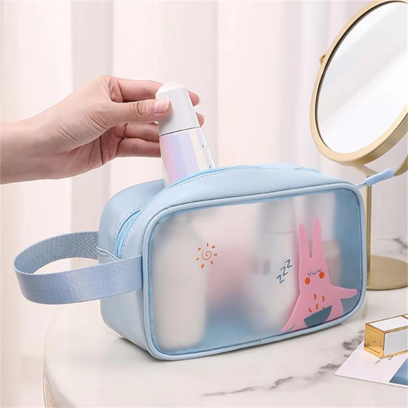 Waterproof Clear Cartoon Cosmetic Bag Storage Box Laundry Bag Travel Toiletries Storage Organizer